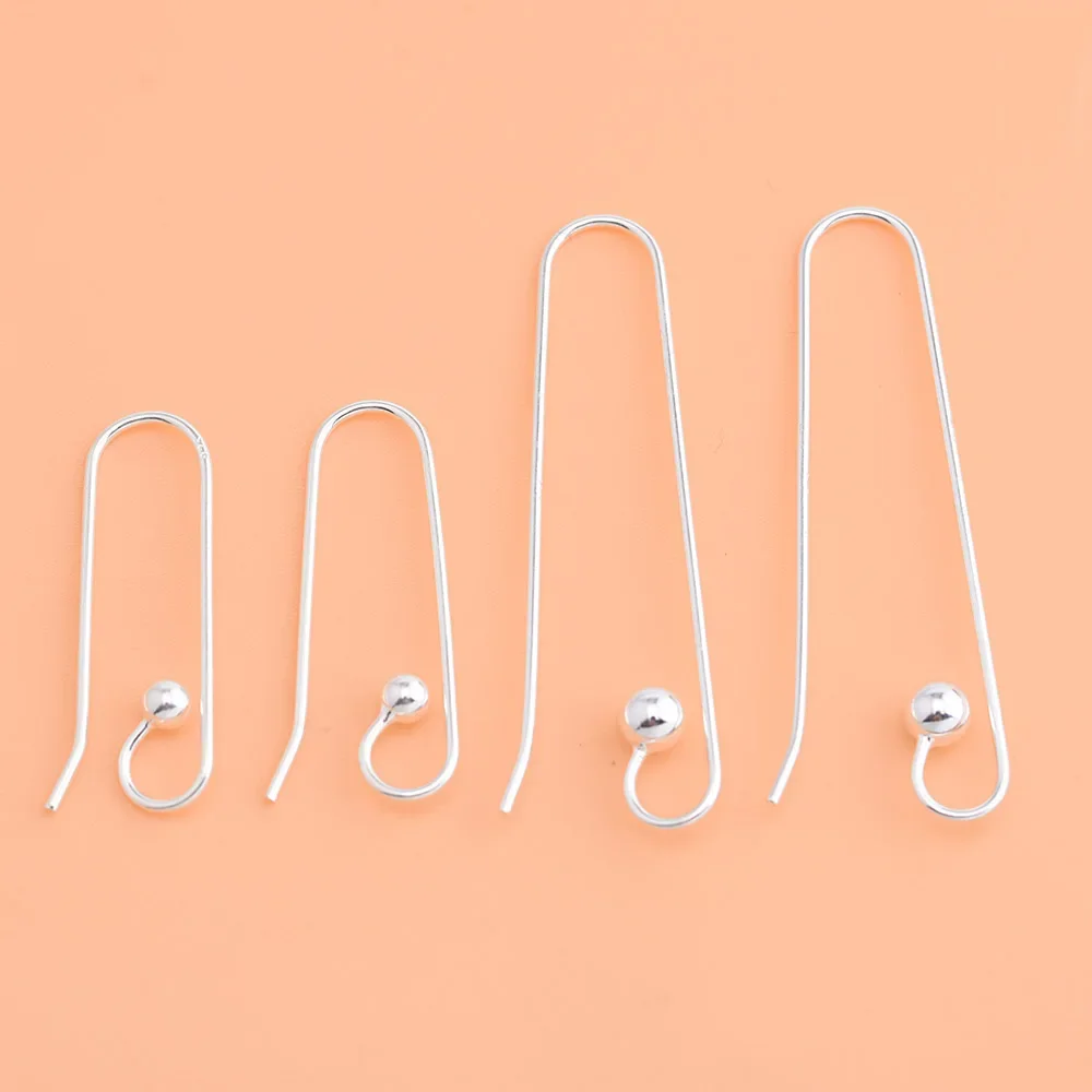 S925 sterling silver semi-finished jewelry accessories Bead ear hooks can be opened hanging pendants handmade DIY materials