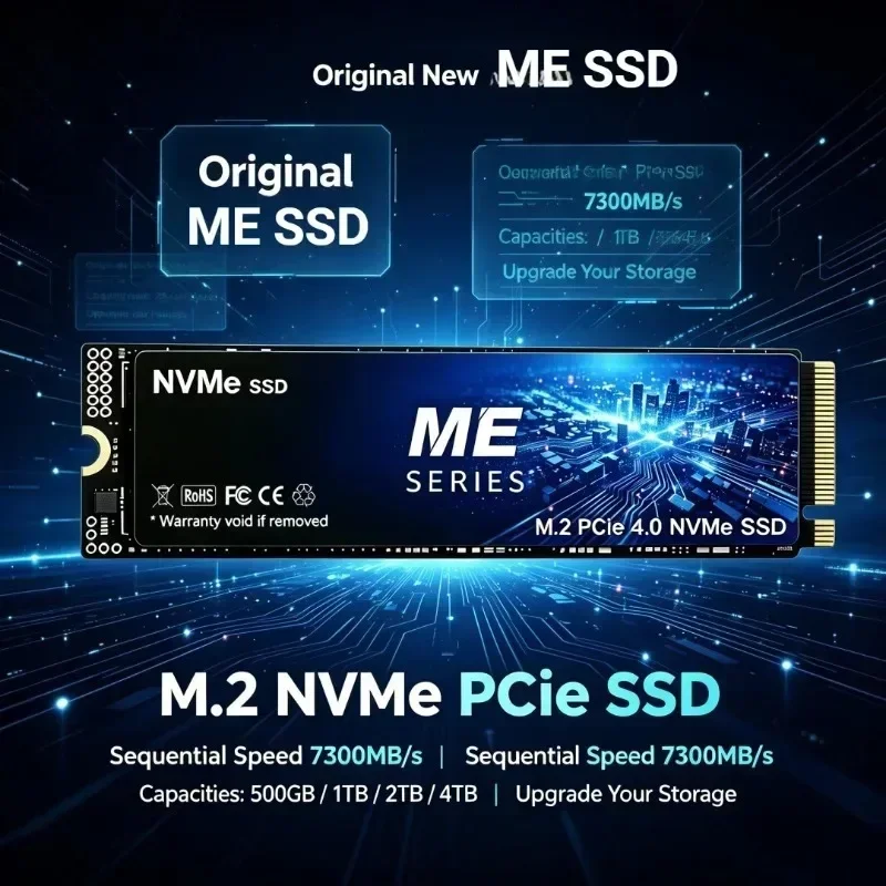 PCIe 4.0 NVMe M.2 SSD ME Series 4TB 7300MB/s Read Desktop Computer Gaming Laptop PS5 Max Capacity Upgrade
