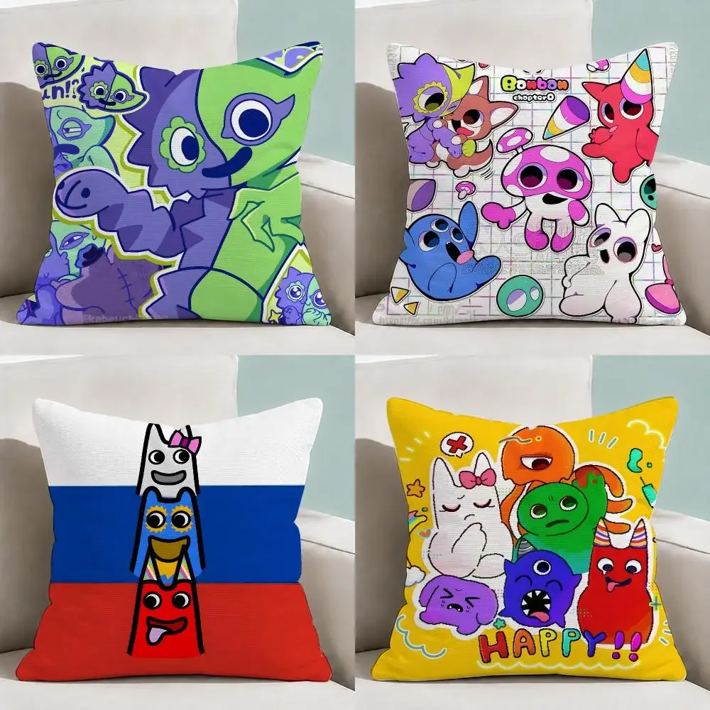Game Garten Of Banban Horror Cushion Cover  Throw Pillow Soft Short Plush Cozy Durable Colorfast Sofa Bedroom Home Decor Gift