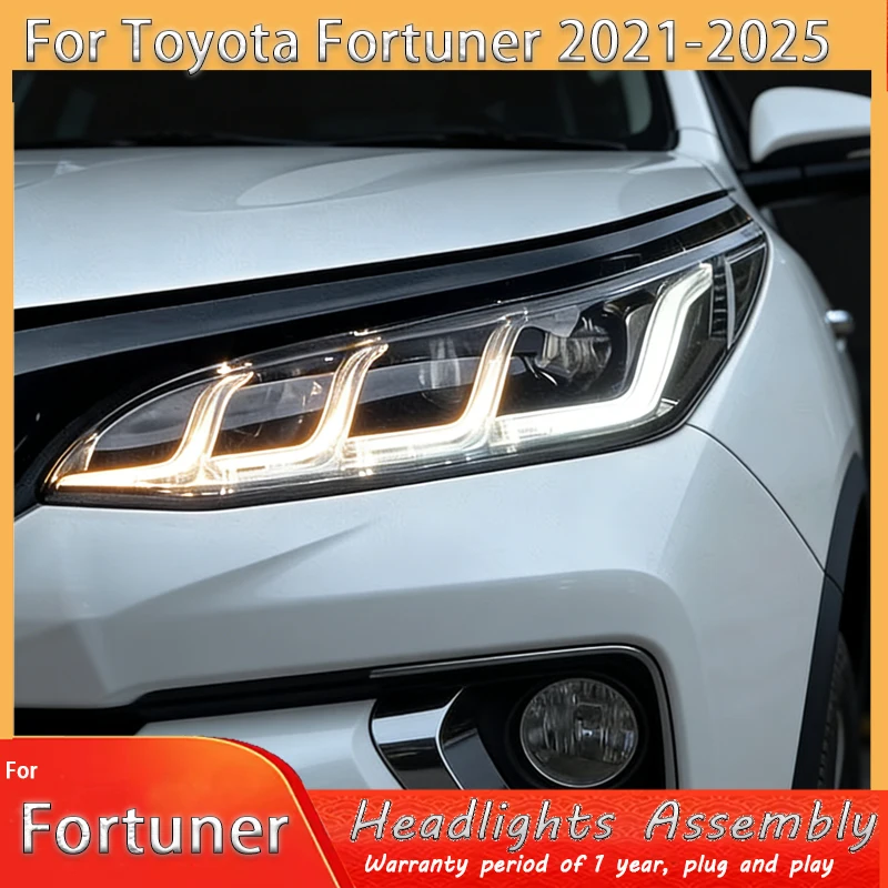 

Автомобильные фары для Toyota Fortuner: полностью светодиодные фары 2021-2025, головной свет, ДХО, линзы-проекторы, автоаксессуары