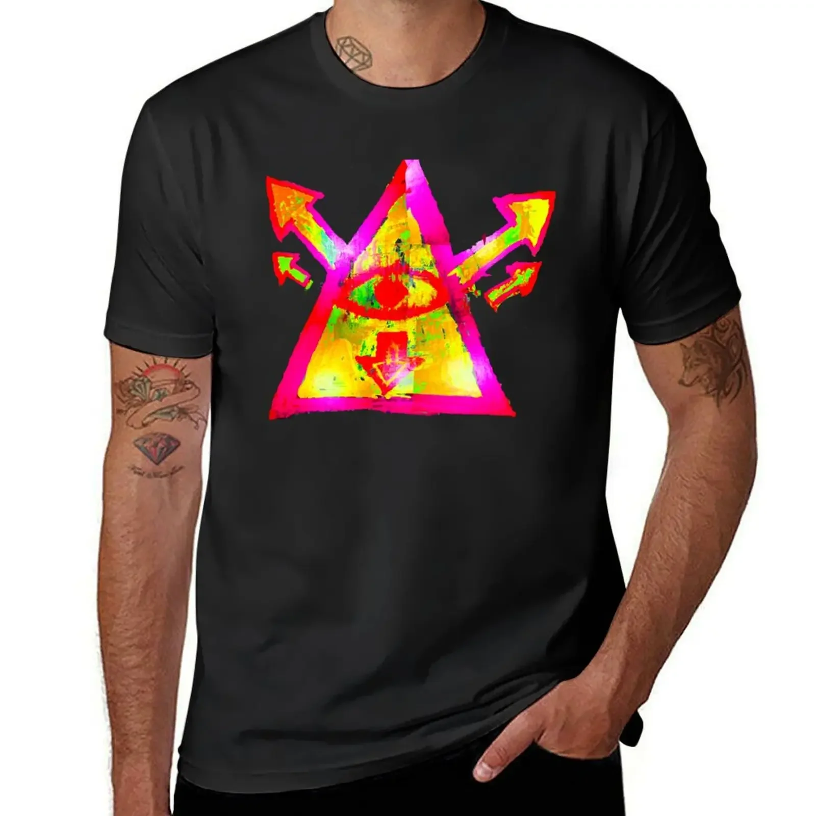 Chaos Pyramid T-Shirt Short sleeve tee tops plus size clothes tshirts for men