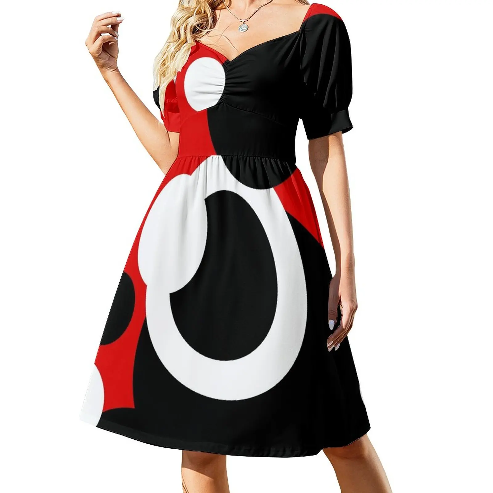 

60's Op Art Circles Dress women's clothing summer 2023 novelties Clothing Long veiled dresses