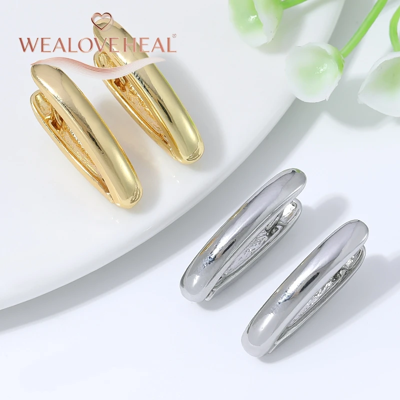 18K vergoldete A-förmige Huggie-Ohrringe für Damen, minimalistische, zarte V-förmige Creolen, Alltagsschmuck, Valentinstags- und Geburtstagsgeschenk – Detail 19