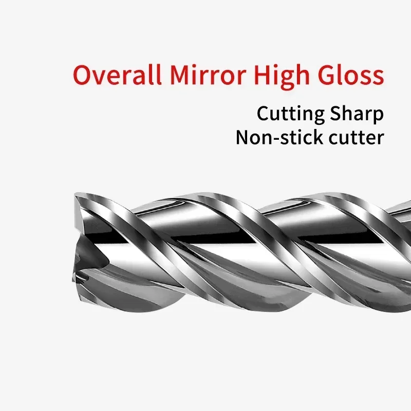 Chowmaster HRC55 مطحنة نهاية كربيد غير مطلية 3 مزامير قاطعة طحن من الألومنيوم كربيد التنغستن طواحين نهاية CNC