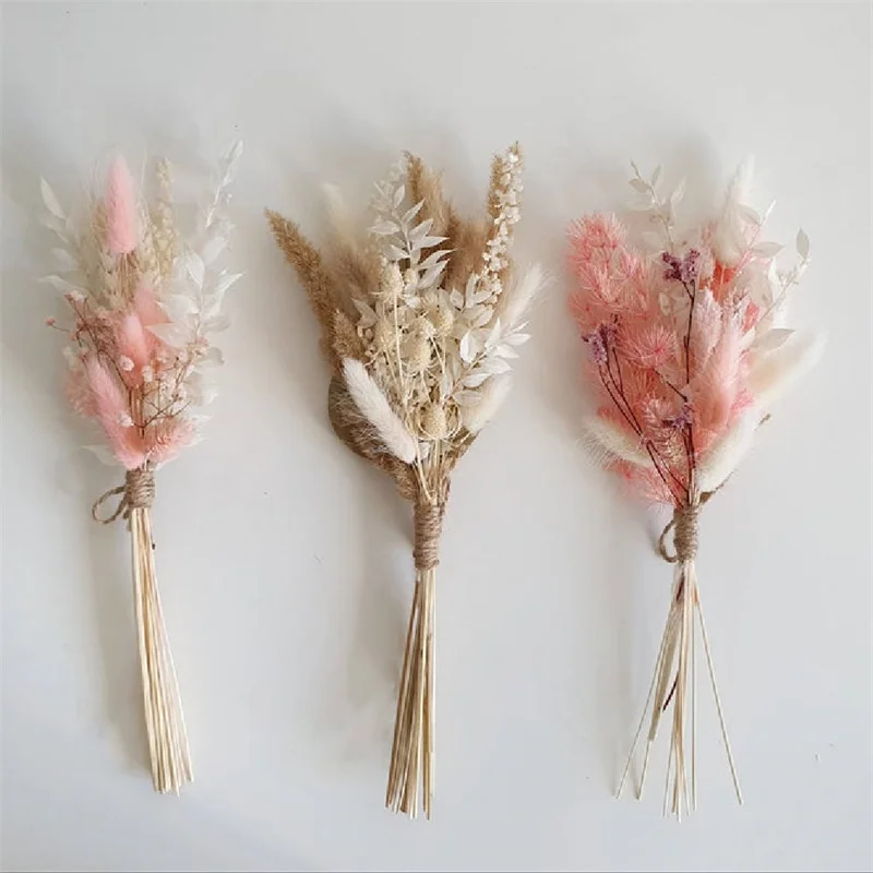 

Hot Sale Custom Palm Ruscus Pampas Bouquet Reed Dried Pampas Dry Small Mini Flower Bouquet For Decor Arrangement Wedding Florals