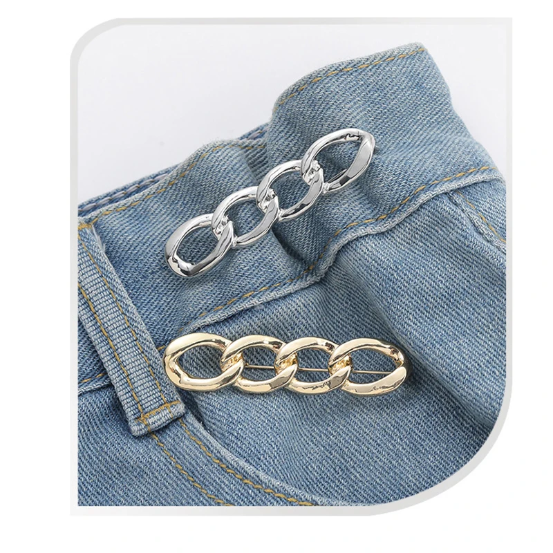 Einfache abnehmbare Hosenklammern, verstellbare Taillenschnalle, nagelfreie Metallstifte, Knopf für Mädchen-Jeans, Taillenverengung. – Detail 9
