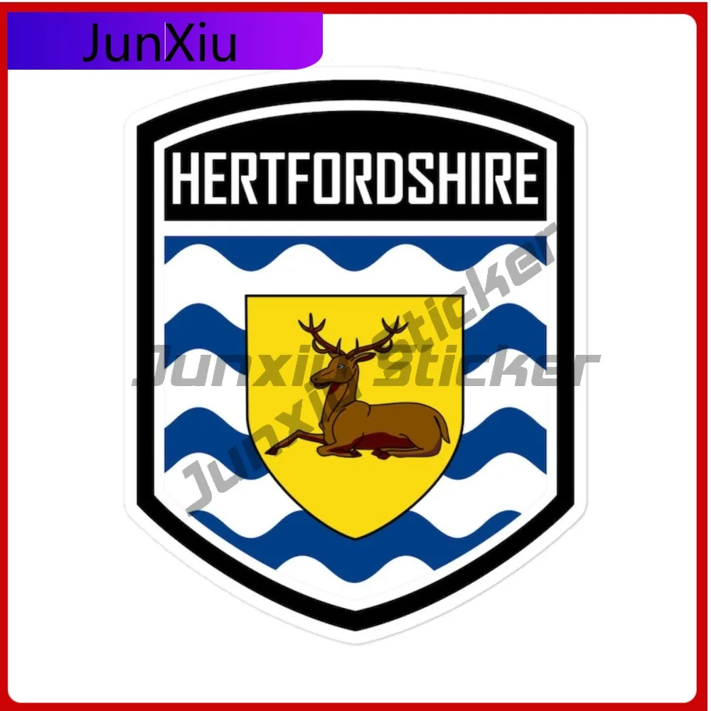Hertfordshire County England Custom Personalized Vinyl Flag Emblem Stickers Waterproof Decal for EV Body Panel Anti