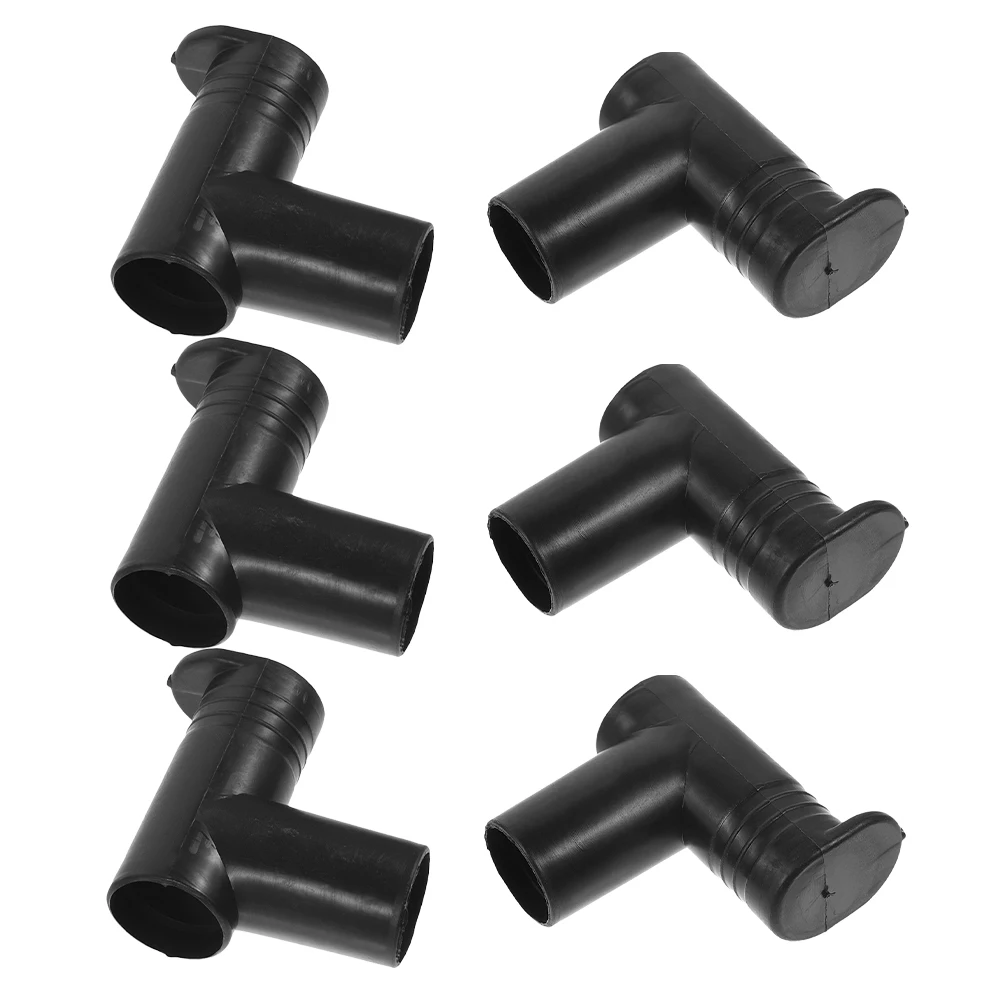 

6Pcs Black Plastic Clothes Drying Rack Joints Tube Connectors Floor Standing Garment Rack Rod End Caps 2.75x2.4 Inch