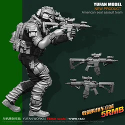 Yufan Model 1/24 75mm Us Seals Resin Soldier Platinum self-assembled and colorless YFWW-1823