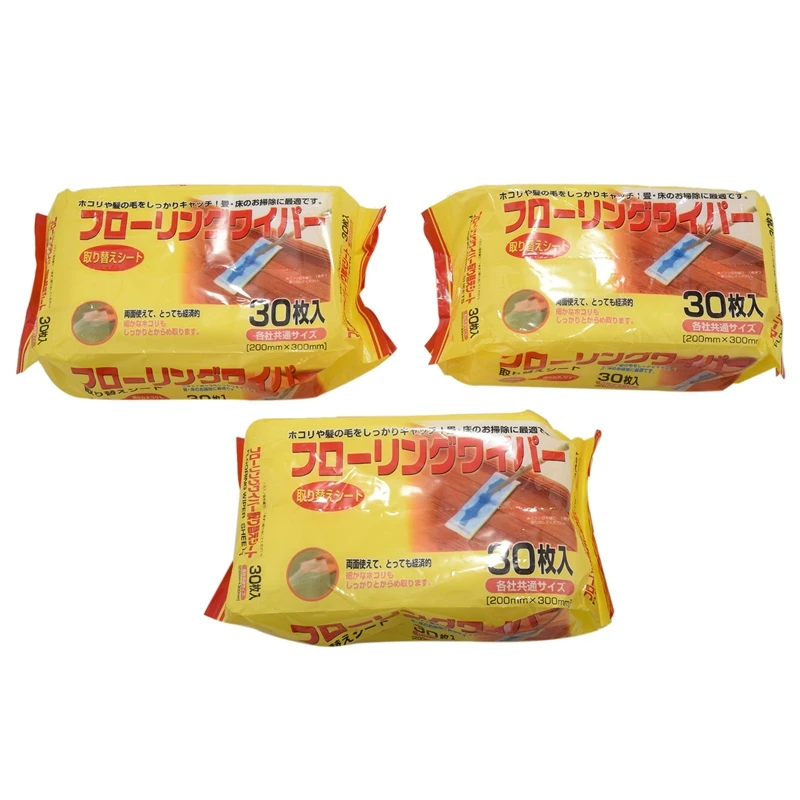 使い捨てマイクロファイバー静電床布,3パック,フラット回転,スクラブ,洗浄,ほこり除去用