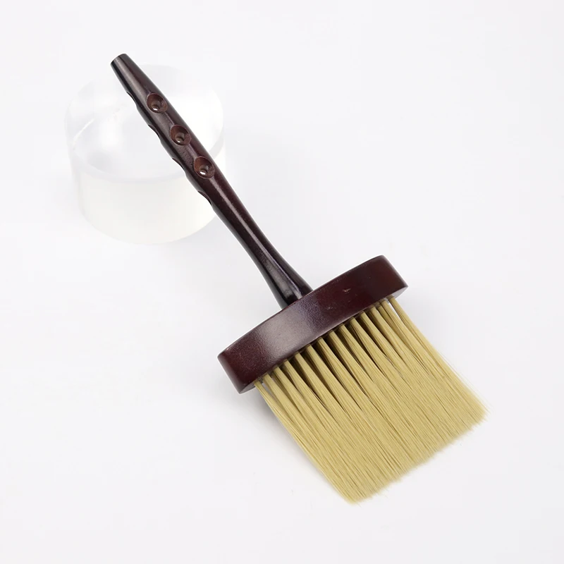 1 professional ultra soft cork long handle neck and face dust removal cleaning brush, salon hairstyle tool brush image 4