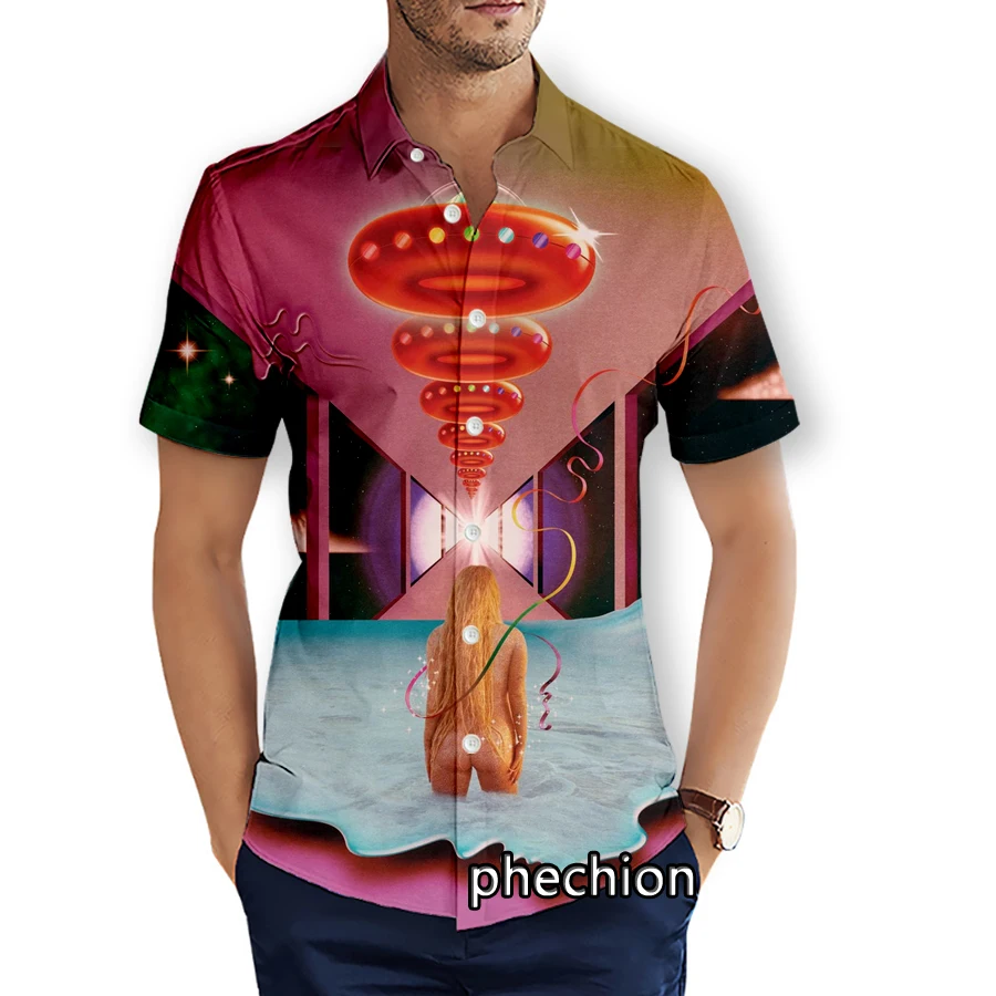 Summer Hawaiian Mens Short Sleeve Beach Shirts Rainbow Rock 3D Printed Casual Shirts Fashion Streetwear Men Tops X12