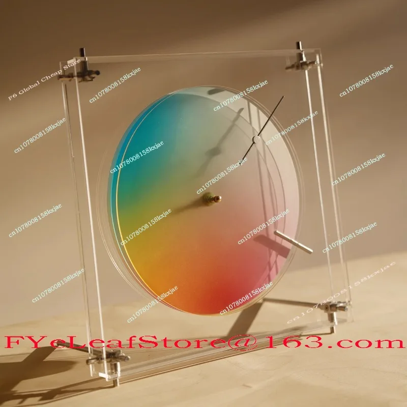 

Suitable for life utensils, rainbow wall clock, silent clock, modern ins futuristic color change