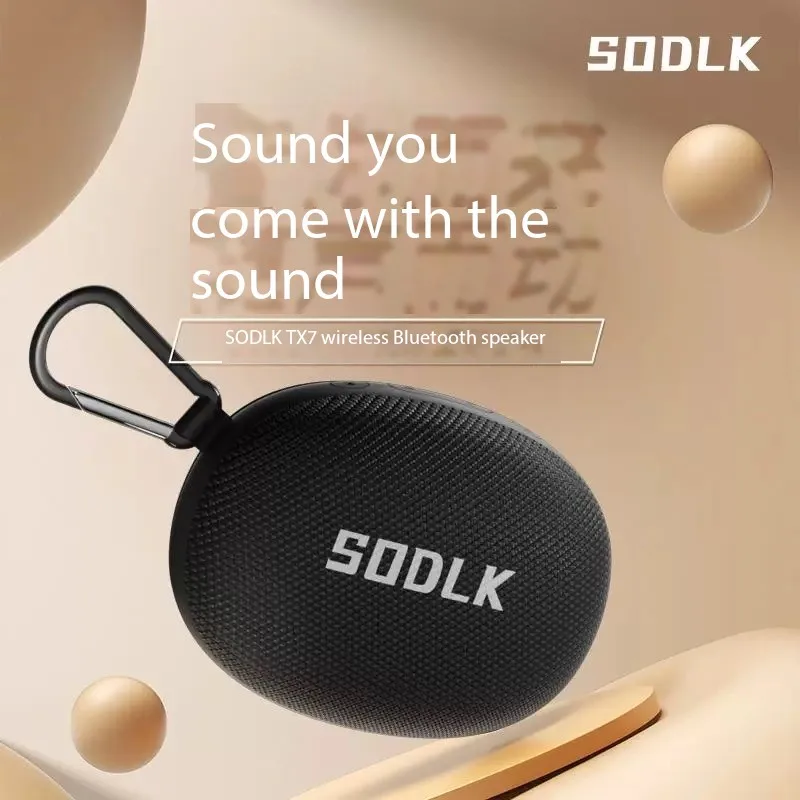 SODLK TX7 Portable Wireless Bluetooth Speaker with Bluetooth 5.3 TWS IPX7 Waterproof Dustproof and 600mAh Battery for Camping