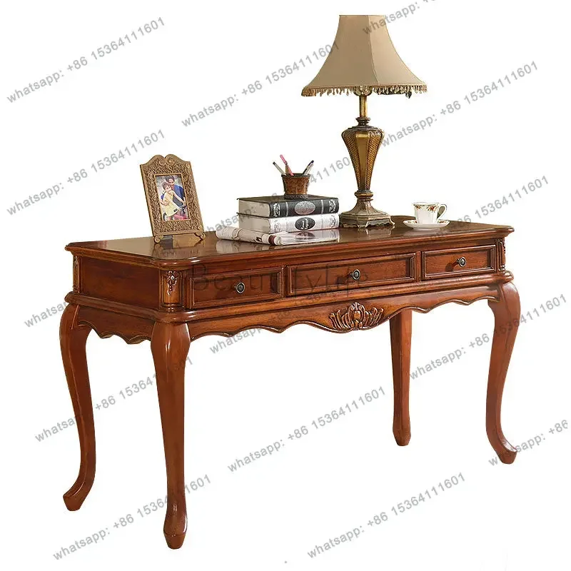 

12American solid wood desk and chair combination home bedroom study desk