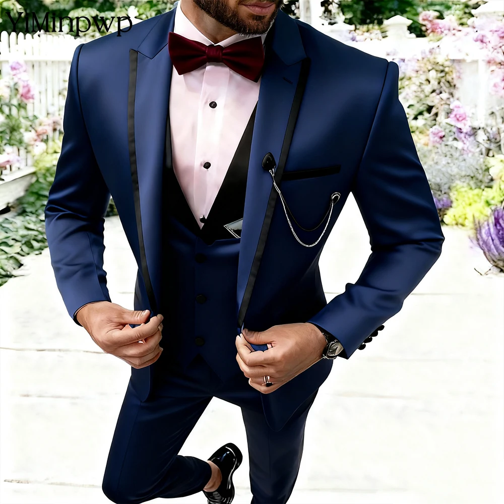 YiMinpwp メンズスーツ ウエディングスーツ ワンボタ - Men Formal Wear Modern のレビューと価格