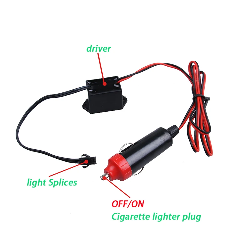 DC 12V EL Line USB Cigarette Lighter Drive Controller For 1-5M Neon Light LED Strip Light EL Wire Glow Flexible Neon Decor