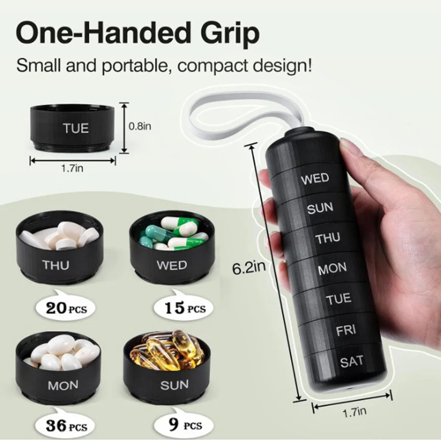 

New Portable Pill Case for Travel Metal Pill Organizer Waterproof Pill Box Pill Case Container Medicine Bottle Storage Box