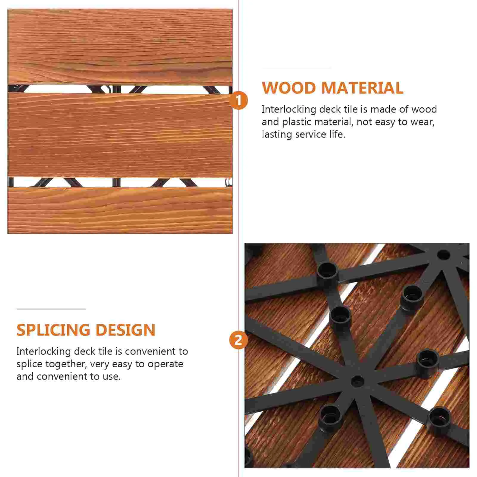 Four-strip Wood Brushing with Wax Oil Floor Tiles Deck Interlocking Outdoor All Weather Decking Brick