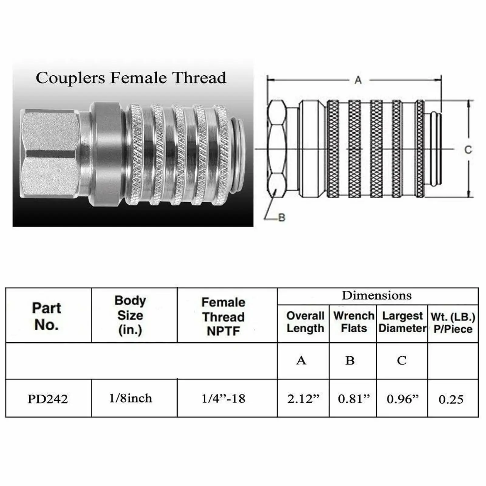 منفذ اختبار فولاذي PD، سهل التركيب، أداء عالي، اقتران اختبار الضغط الهيدروليكي، سلسلة توصيل سريع PD242 #6