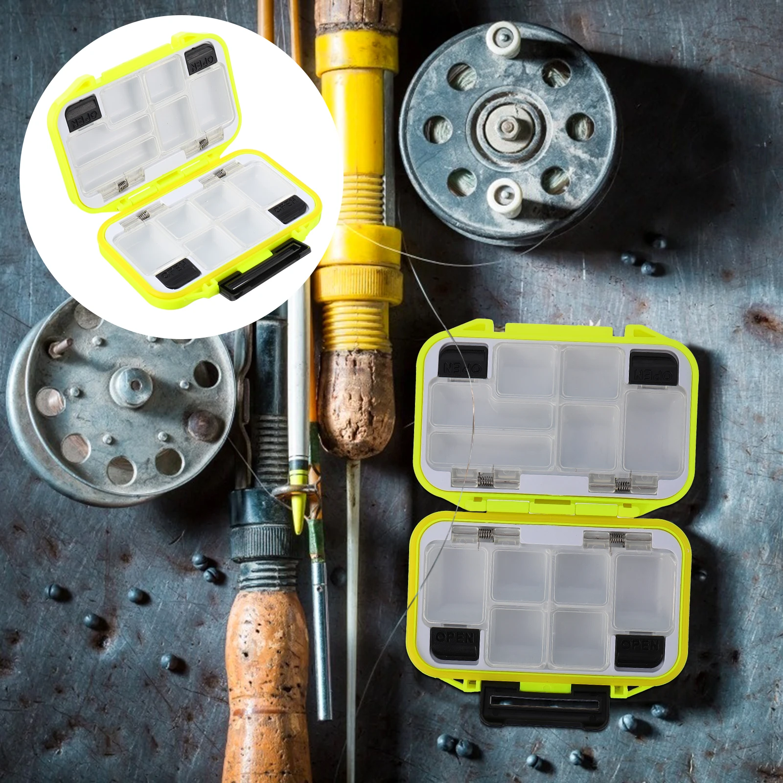 

Waterproof Accessory Box Fishing Tackle Storage ganizer Supplies Lure Boxes Durable ABS Clear Lid Impact Resistant Fishing Gear
