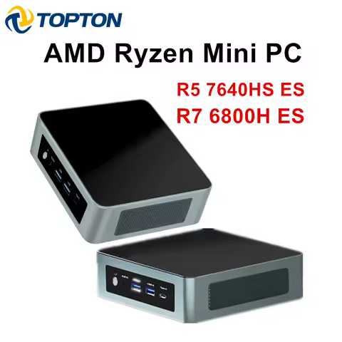 Topton AMD Mini PC Gamer Ryzen 7 8845HS ES 5 7640HS ES 2xDDR5 2xLAN NVMe USB4 Windows 11 Pro Desktop Mini Office Computer WiFi6E