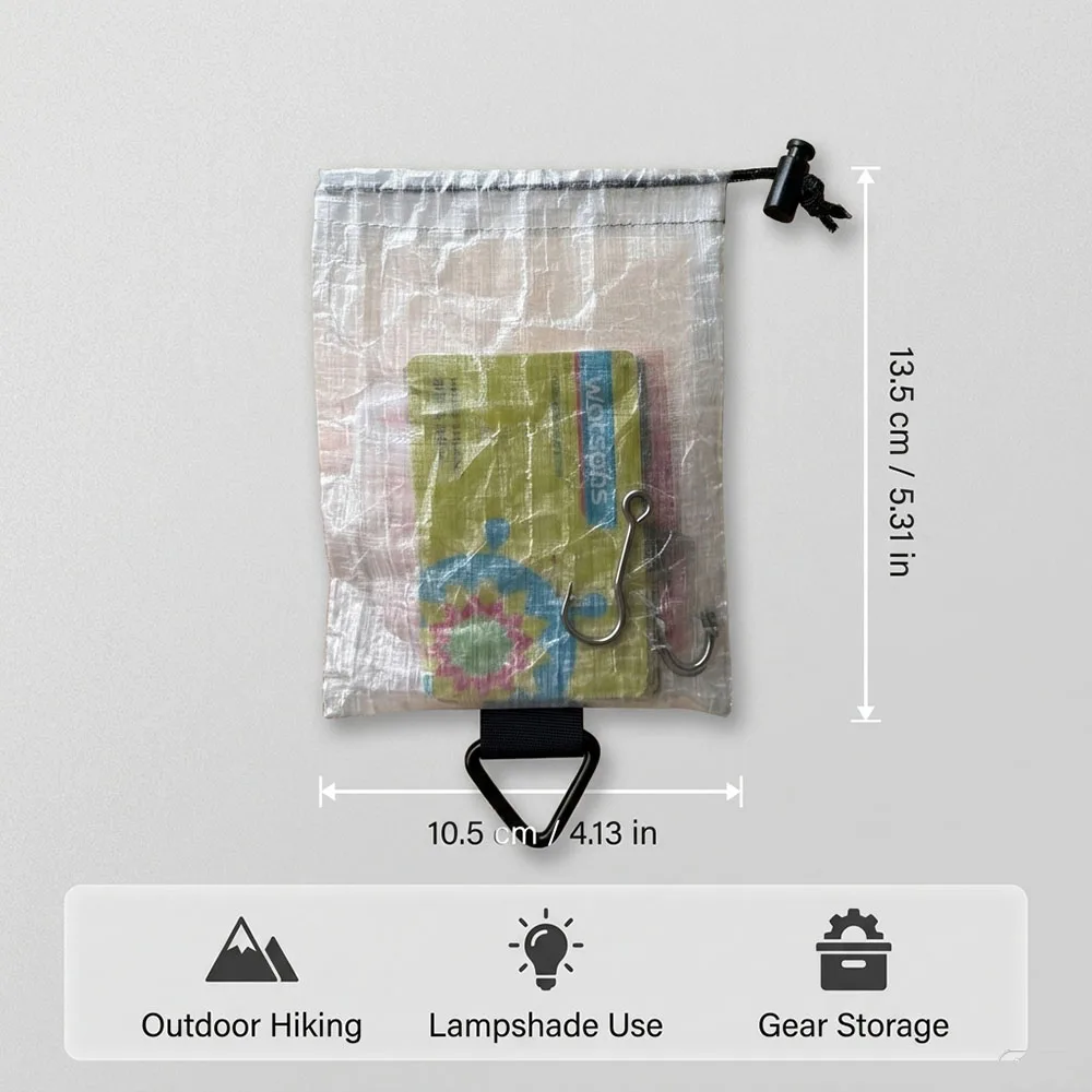 DCF Camping Lantern Shade Ultralight Storage Bag 1.43oz Fabric EDC Organizer Multi-functional Lamp Diffuser For Outdoor Hiking