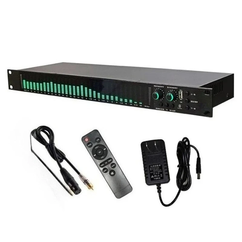 New VU Meter  31 Paragraphs   Bluetooth USB Rack-mounted 1U Digital Spectrum Analyzer Equalizer Level Indicator