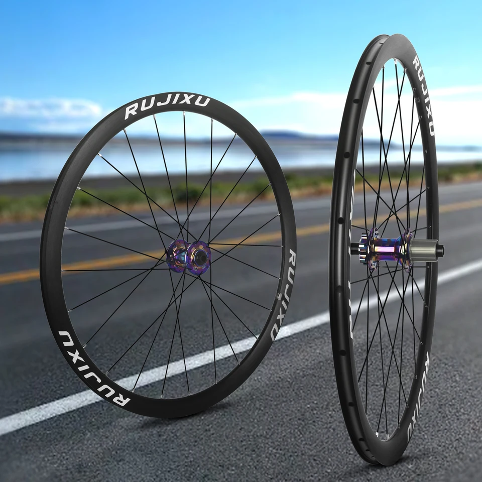 RUJIXU 700C Road Bike Disc Brake Wheelset Deep 30/35/38/41mm