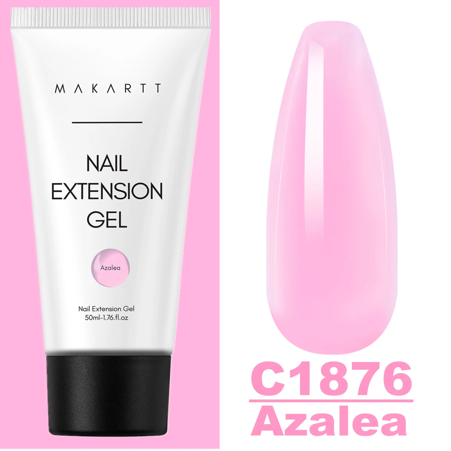 Makartt Poly Nails Acrygel, 50g Transparant/Roze/Nude Nagelverlengingsgel Glitter Builder Nagelgel voor trendy DIY nagelkunst