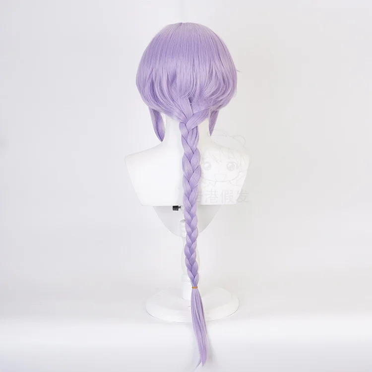 Qiqi cosplay peruca jogo genshin impacto role play peruca mulher trança roxa cabelo longo halloween anime con palco traje acessórios