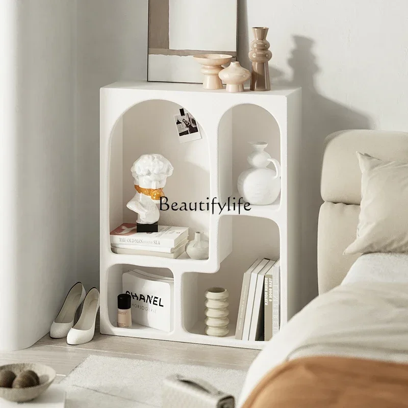 

L*Living room display cabinet Small shelf White floor-to-ceiling bookcase Household storage