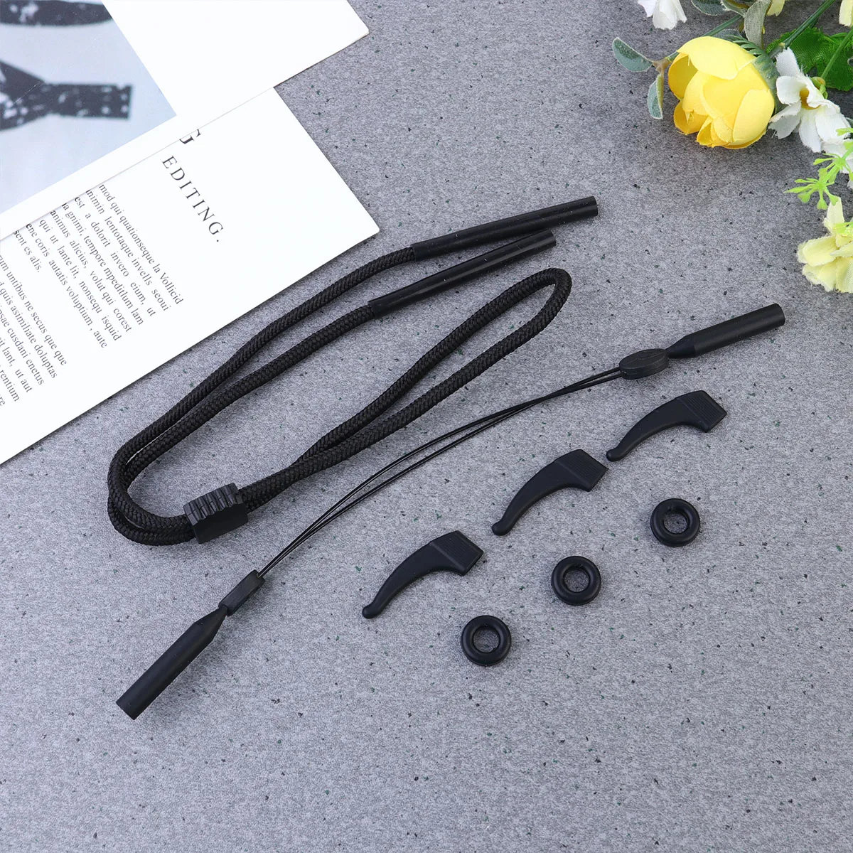

10 Pcs Glasses Anti-slip Belt for Accessories Chain Non-slip Eyewear Strap Black Miss