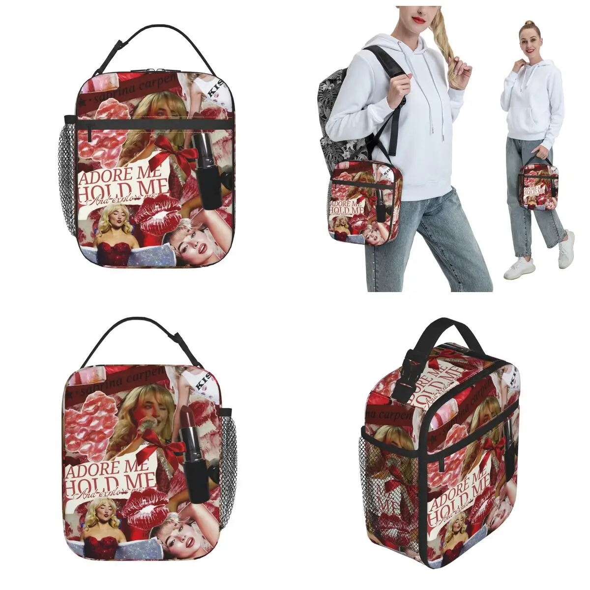 حقيبة غداء معزولة حراريًا من سابرينا كاربنتر للسفر، حقيبة طعام محمولة، صندوق طعام حراري مبرد #2