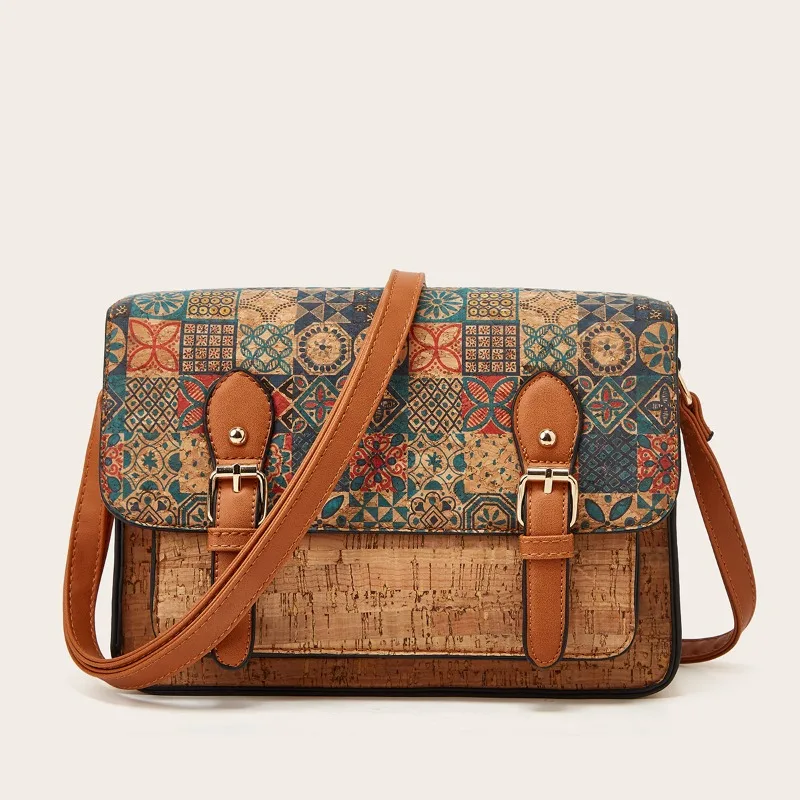 

2024 Single Shoulder Crossbody Women's Bag Large Capacity Women's Printed Bag Retro Literary Style