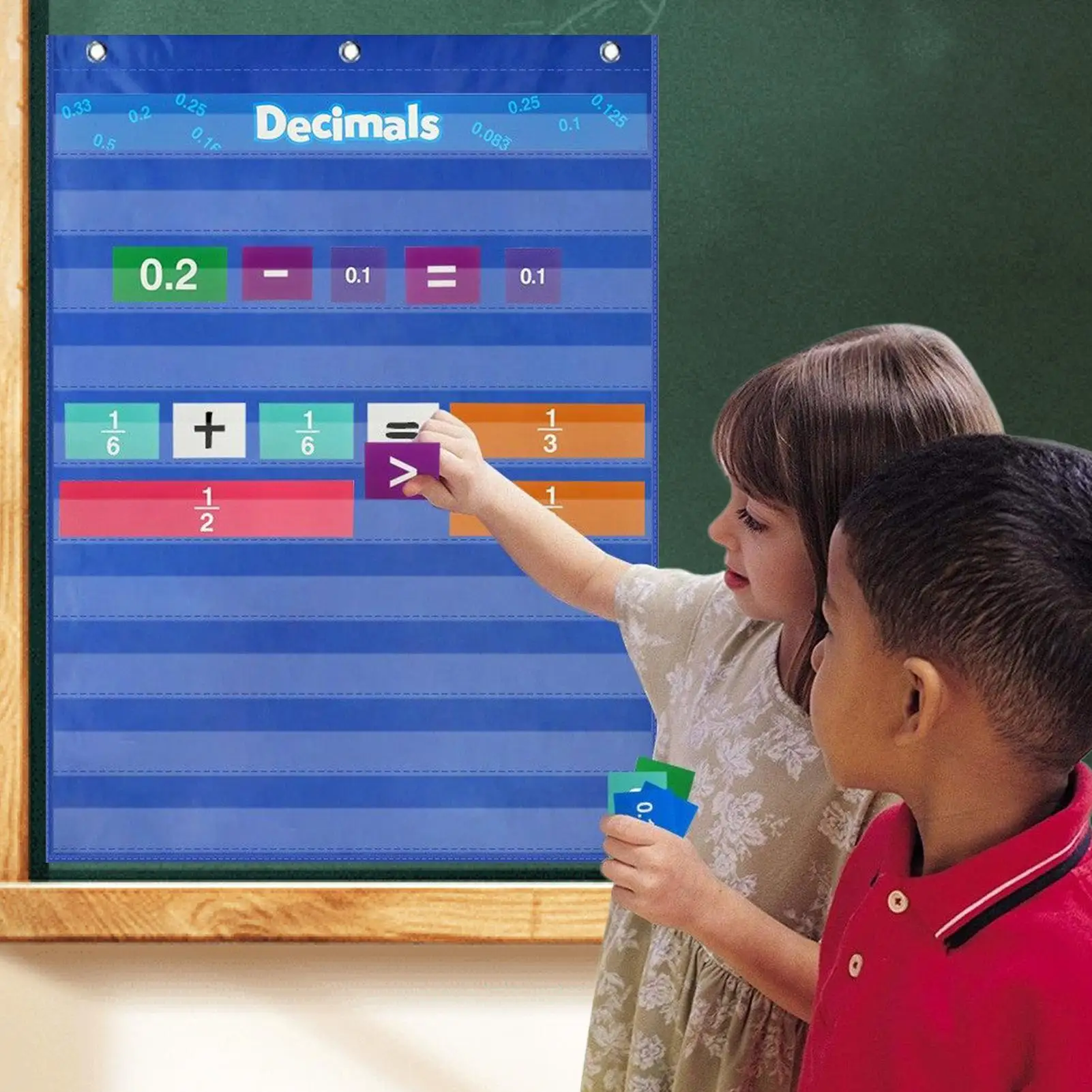 Pocket Chart For Classroom Decimal Fraction Cards Educational Board Math Learning Tool Activities For School Teacher Teaching