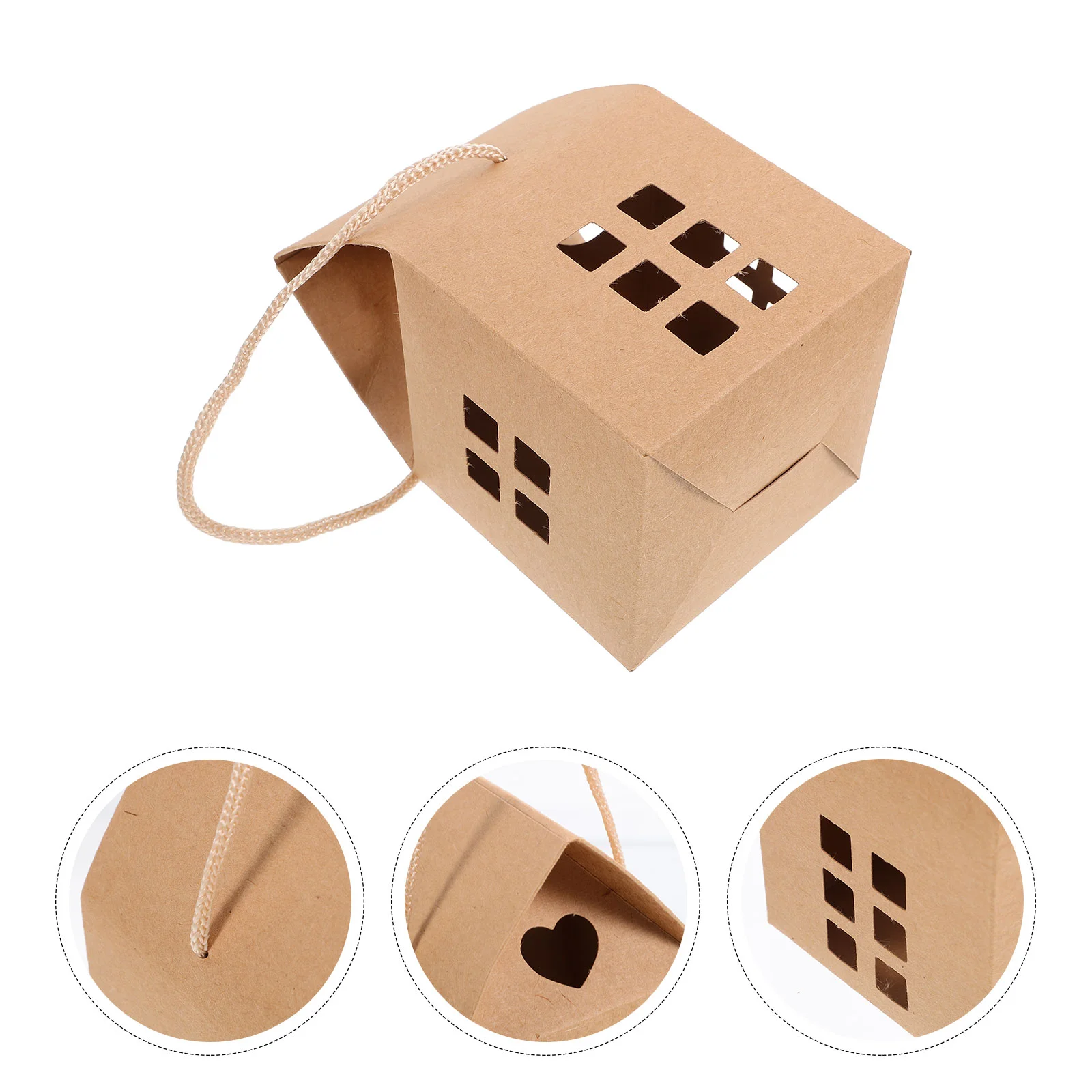 

50 PCS Cookie Candy Box Fancy Treat Boxes Small House Shaped Gift Paper Wedding Cake for Guests