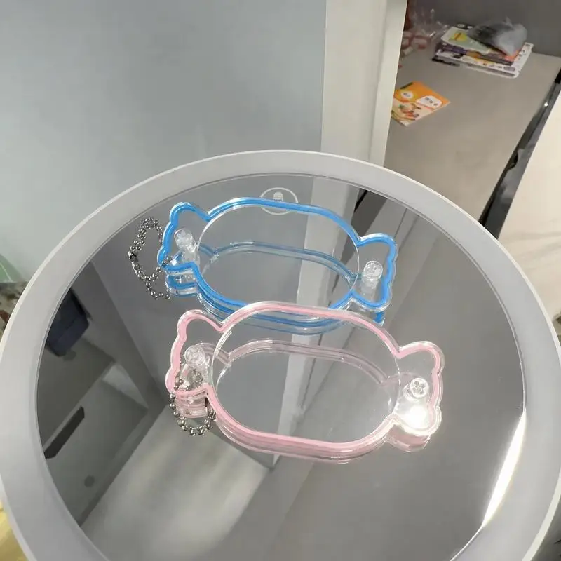 Candy Shaped Acrylic Diy Shaker Rocking Fun Keychain Pendant Clear Holder For Handmade Decoration