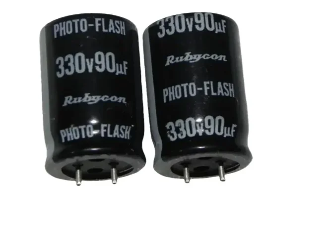 5PCS Ruby Rubycon PHOTO-FLASH 330v90uf High Quality Flash Camera Capacitors 14*21mm