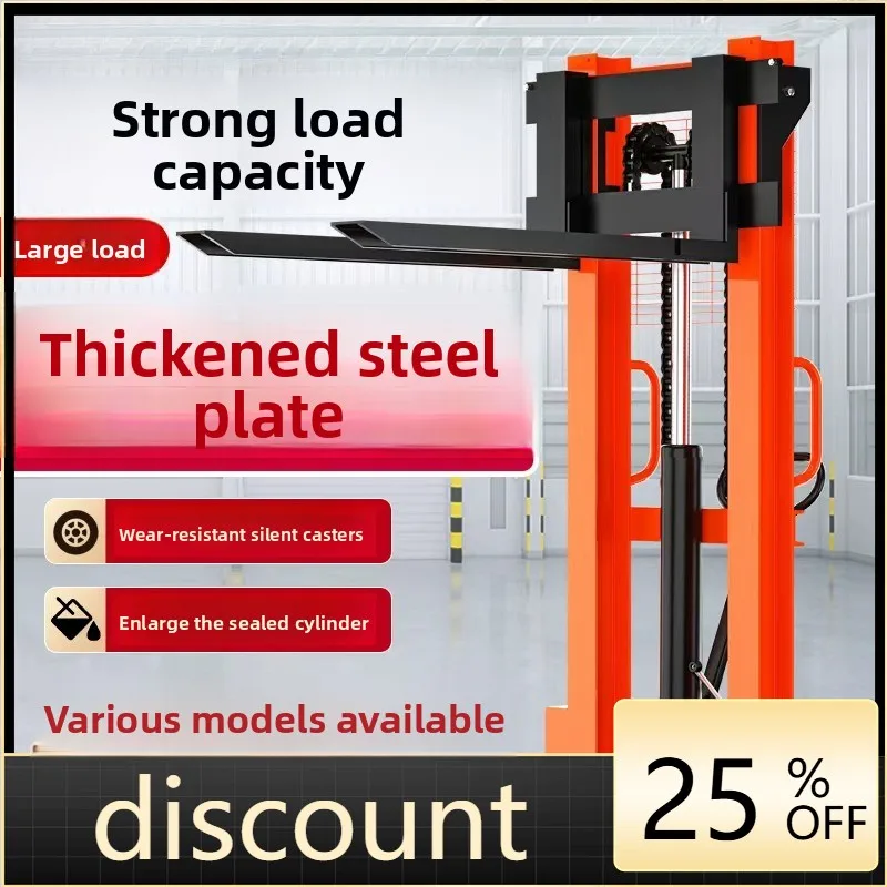 

LH manual hydraulic forklift stacking electric lift handling hand push lift small forklift