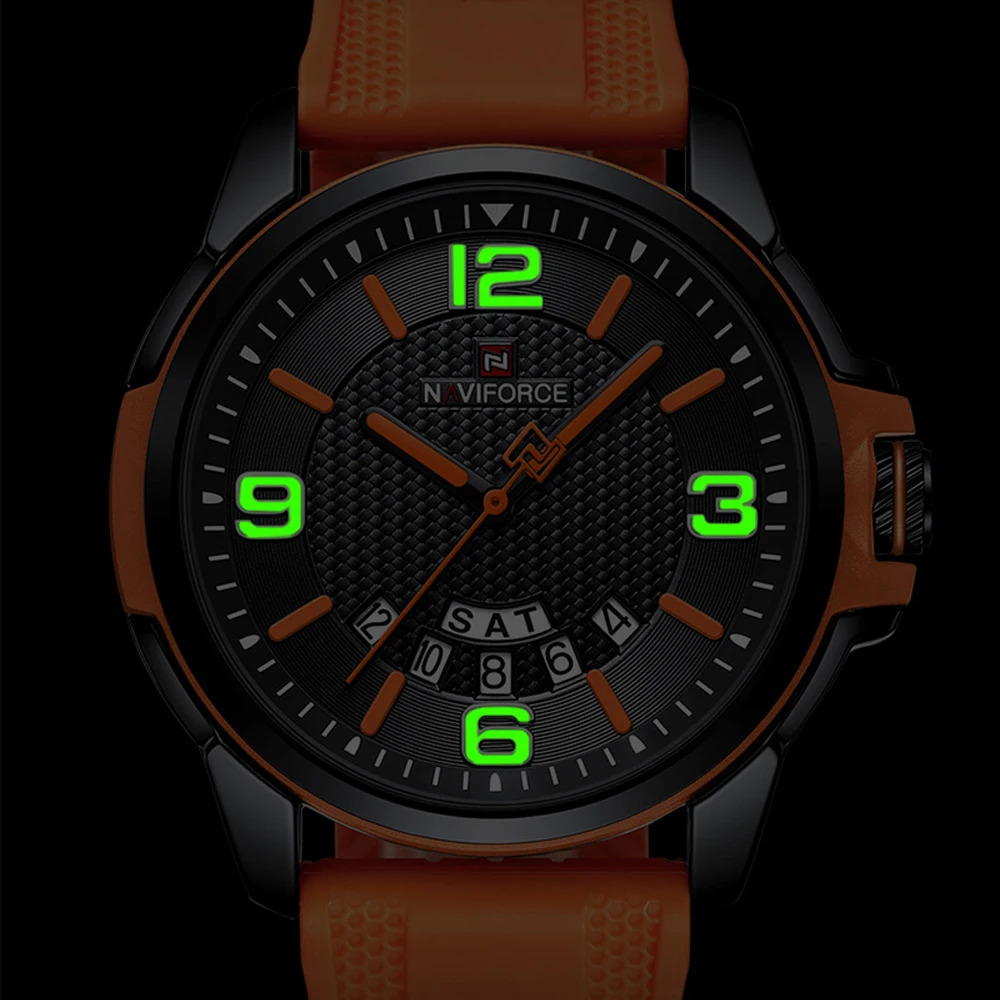 NAVIFORCE Luxury Watch Men Military Waterproof Male Clock Luminous Date Quartz Men Watch Silicone Strap