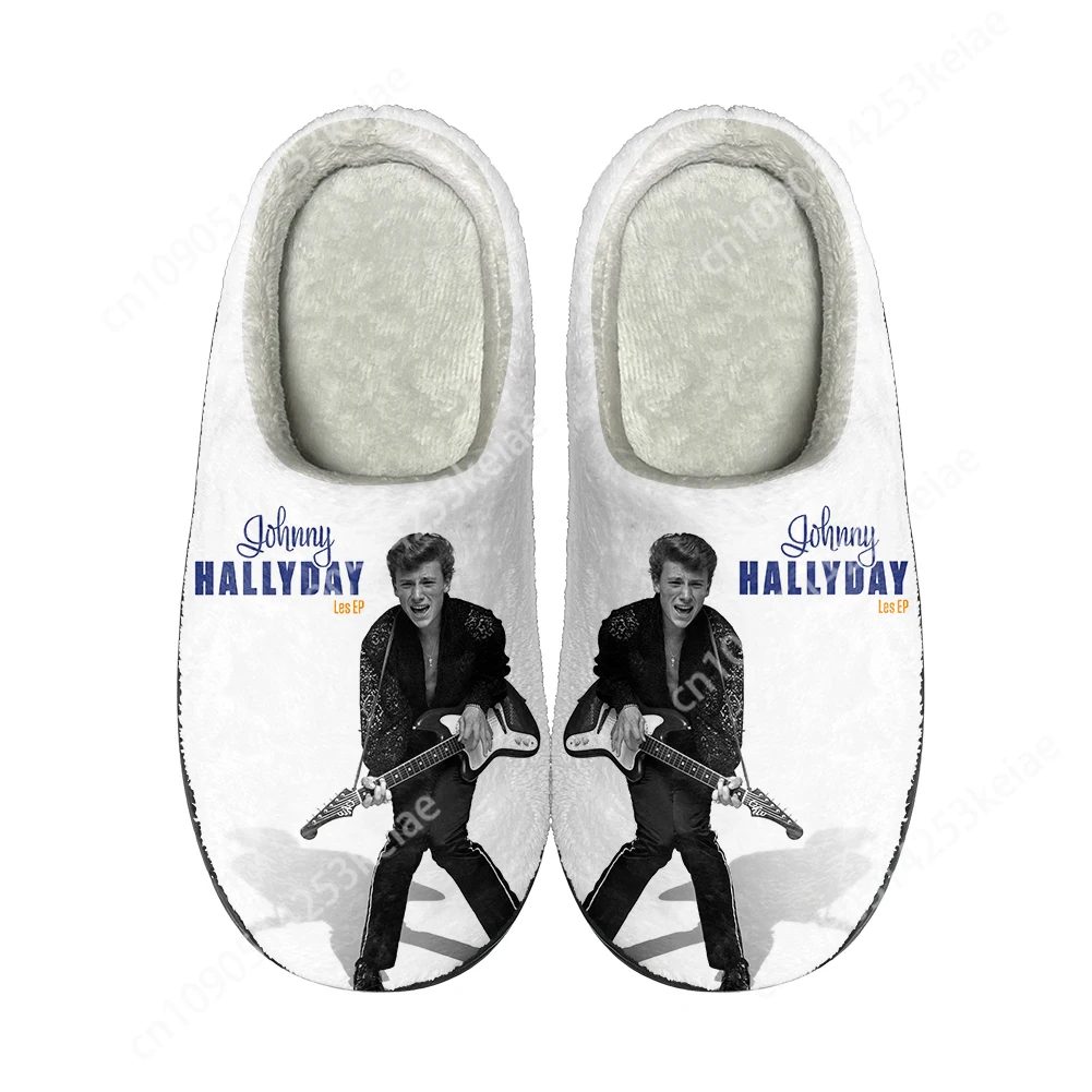 Johnny Hallyday Rock Star Home Cotton Custom Slippers High Quality Unisex Plush Fashion Casual Keep Warm Shoes Thermal Slipper