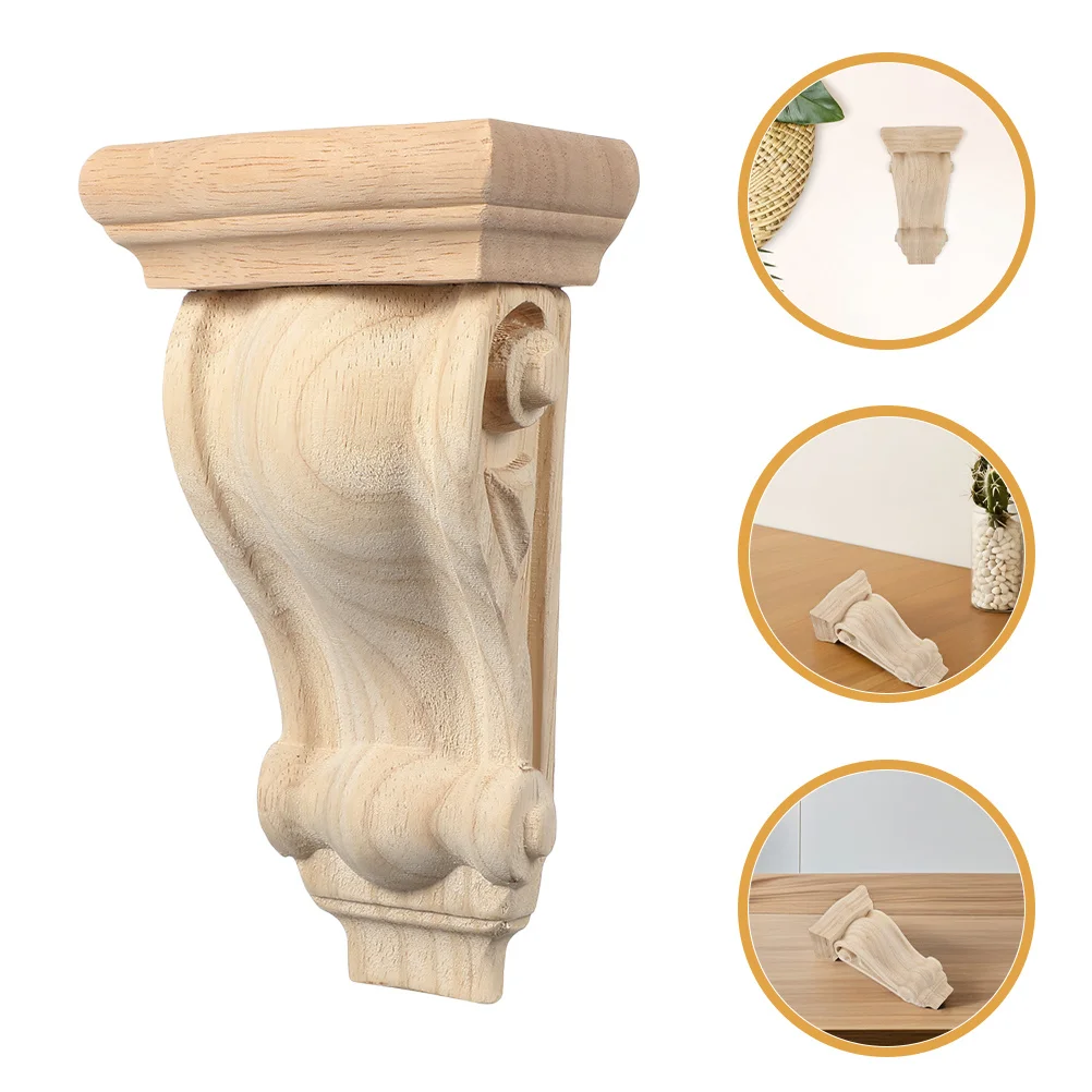 

2Pcs Hand-Carved Wood Corbels Classic European Style Decorative Corner Trim Shelf Brackets for Doorway Fireplace Furniture