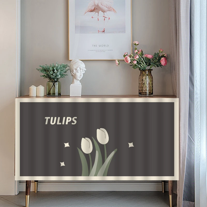 VIKAMA modern simple cabinet shade kitchen counter dust curtain Veliger self-adhesive shade home decoration