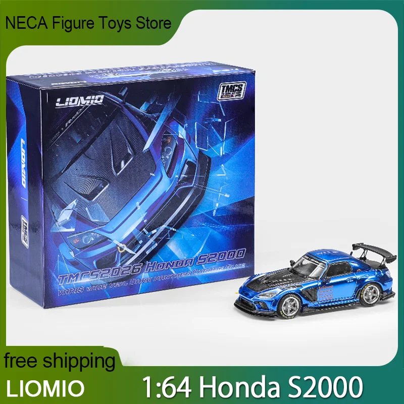 coche-de-juguete-liomio-diecast-escala-1-64-honda-s2000-varis-arising-ii-tmcs-wide-body-dark-panther-azul-cromado-coleccionable-para-aficionados