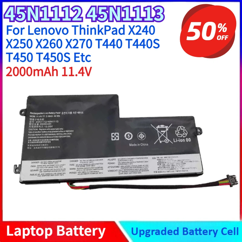

New High-quality Lithium-ion Laptop Battery 45N1112 45N1113 for Lenovo ThinkPad X240 X250 X260 X270 T440 T440S T450 T450S Etc