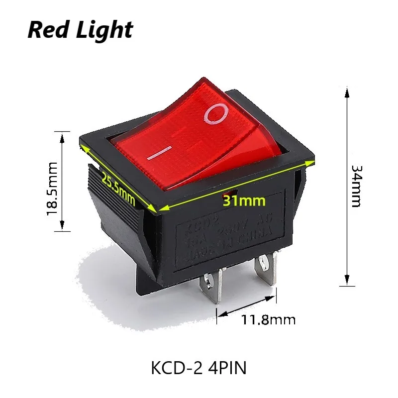 KCD234 rocker switch  push button switch  on off switch lLED  346PIN