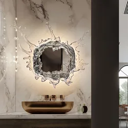 Lámpara de pared LED de diseño nórdico, luz de espejo de gota de agua de acero inoxidable, tocador de baño, lámparas de pared, iluminación de decoración de pasillo