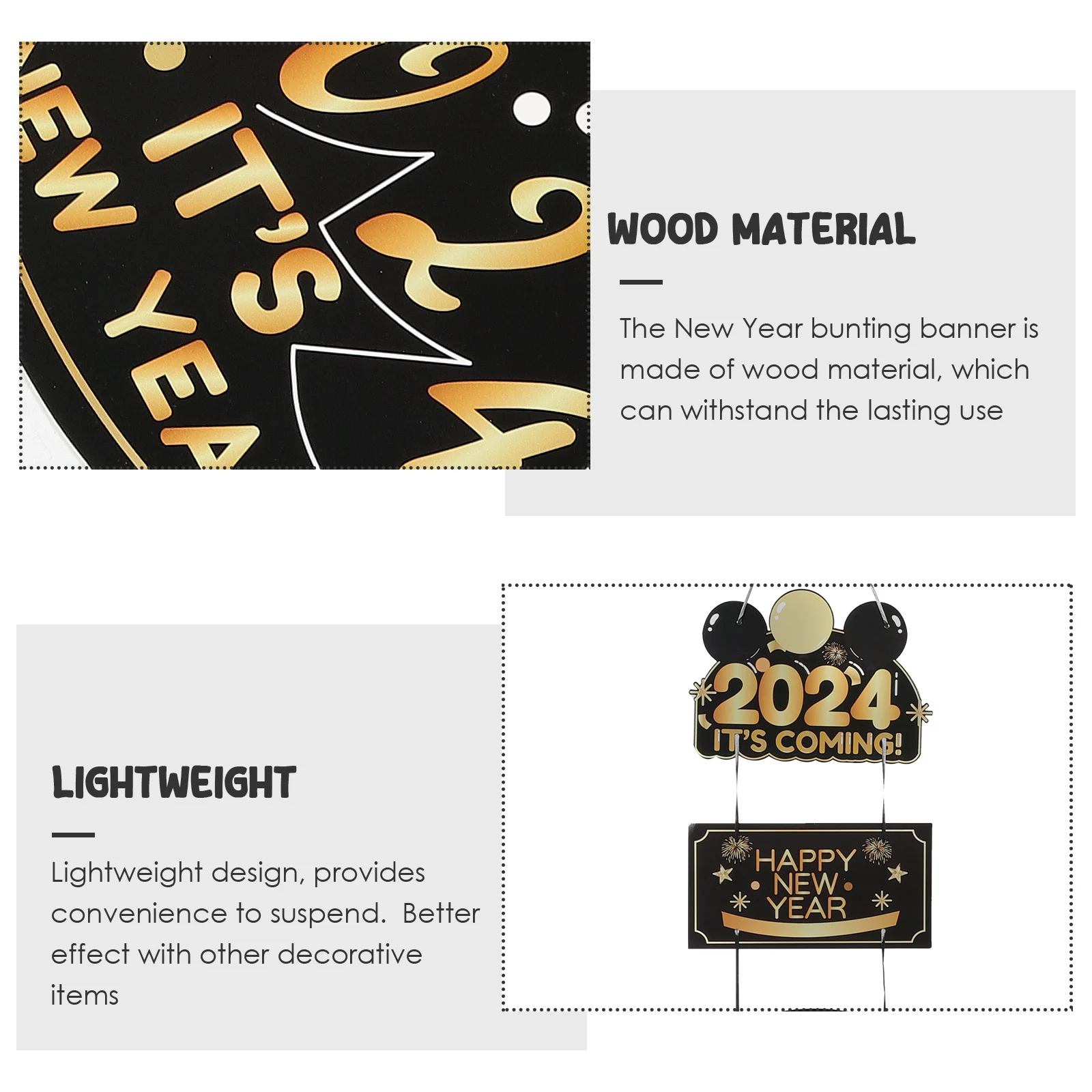 

1Pair New Year Porch Signs Door Banner Hanging Decorations for Home Garden 2024 Outdoor Indoor Festival Decor Door Couplet