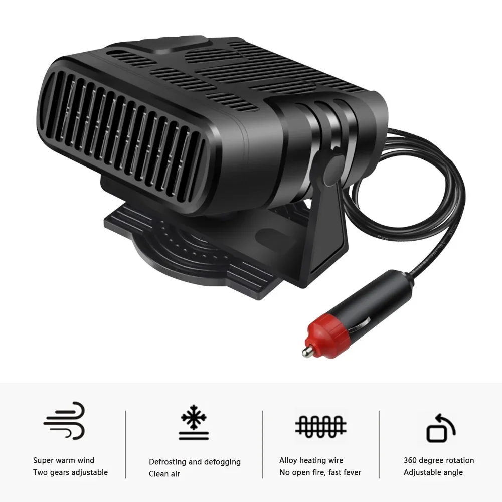 12V/24V Portable Electric Car Heater Air Cooler Demister Defroster Heating Fan